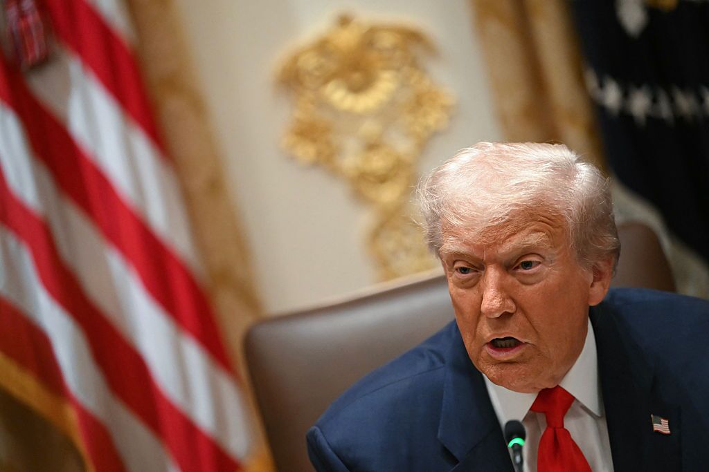 President Trump is pictured at the White House on Tuesday. On Thursday, he announced plans to meet in person with Russia President Vladimir Putin.